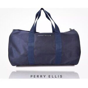 Perry Ellis Navy Blue Duffle Gym Carry on Bag Weekender Preloved